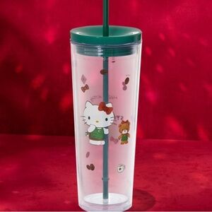 Starbucks Hello Kitty Tumbler - Green and Red
